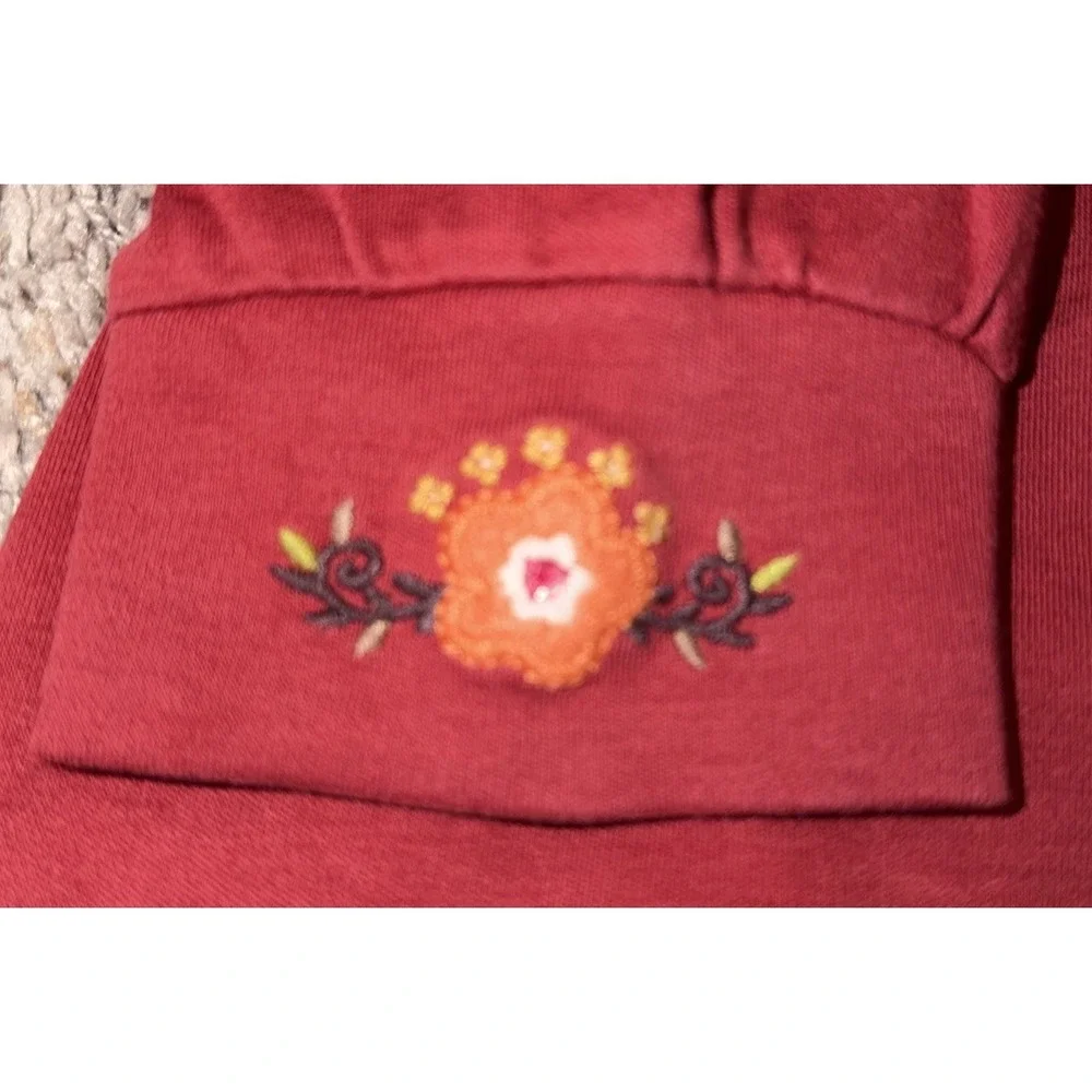 Gymboree 2006 Embroidered Floral Harvest Dress Burgundy/Red‎ Long Sleeve Size 6